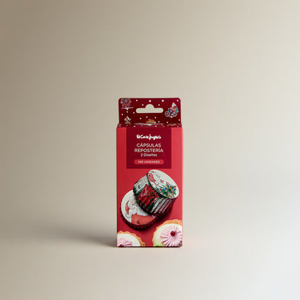 Conjunto de 100 Cápsulas de Confeitaria Pai Natal
