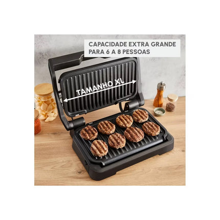 Grelhador de Placas Moulinex GI784810 Inteligente, Optigrill, 4 em 1, XL e de 2200 W - Preto