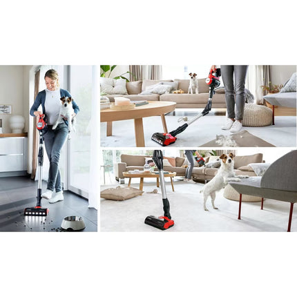 Aspirador Vertical Bosch BBS711ANM Unlimited 7 ProAnimal Recarregável de 18 V - Autonomia 40 min - Vermelho