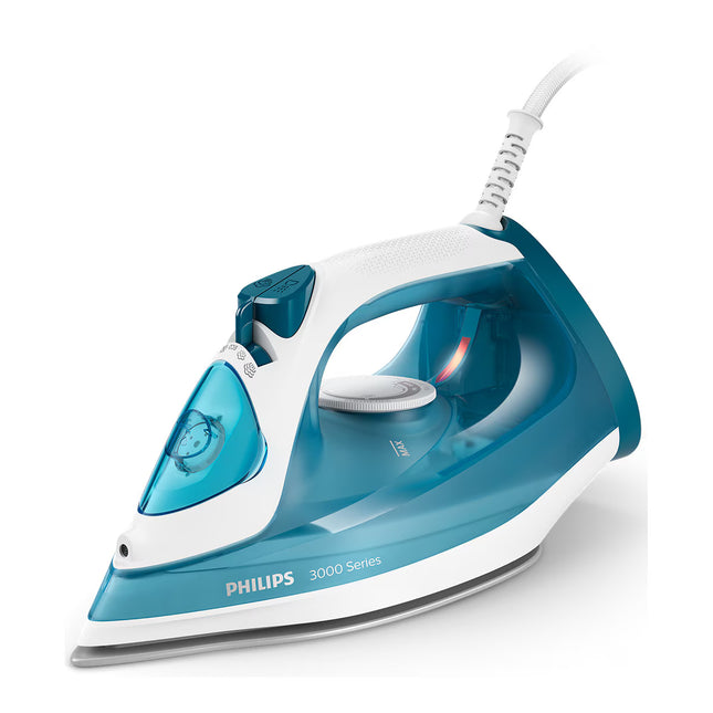 Ferro a Vapor Philips Série 3000 Easy Speed Plus DST3011/20 de 2100 W Jato de Vapor 140 g/min com Base Cerâmica - Branco e Azul