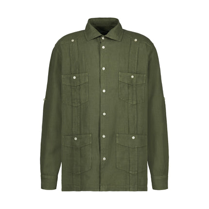 Camisa Guayabera de Linho de Homem com Lavagem
