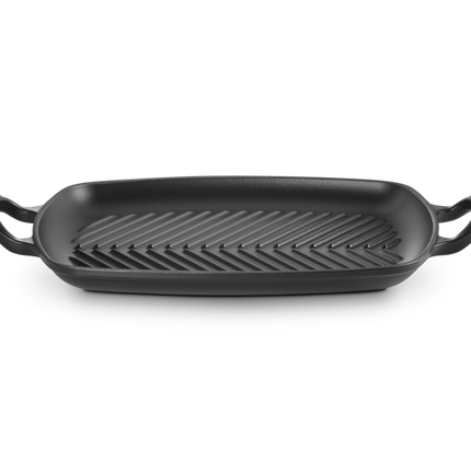 Grelha grill retangular rasa de ferro fundido