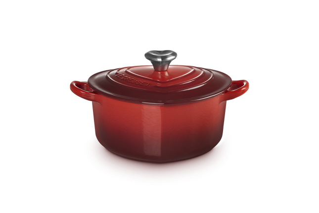 Cocotte coração de ferro fundido com pega coração
