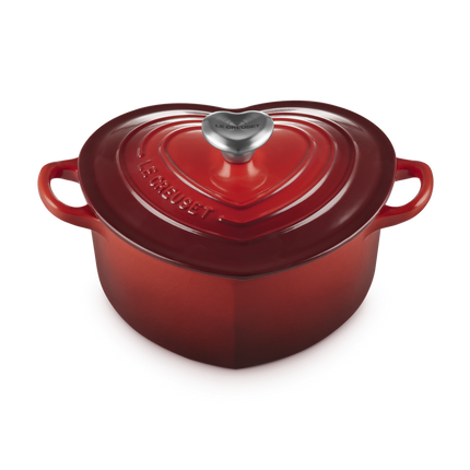 Cocotte coração de ferro fundido com pega coração