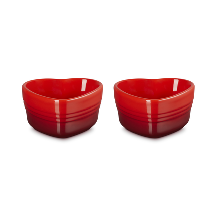 Set 2 ramekins coração em cerâmica de grés
