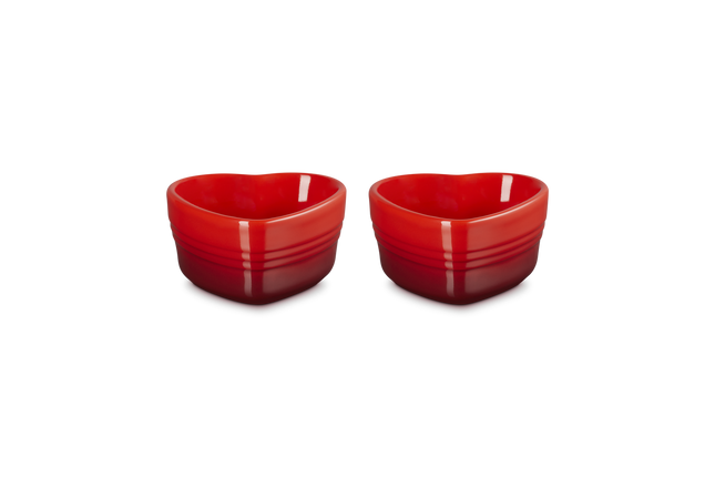 Set 2 ramekins coração em cerâmica de grés