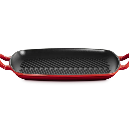 Grelha grill retangular rasa de ferro fundido