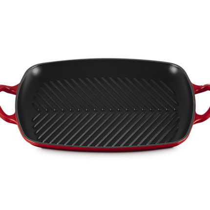 Grelha grill retangular rasa de ferro fundido