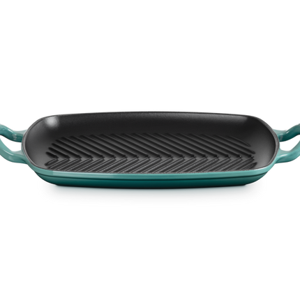 Grelha grill retangular rasa de ferro fundido