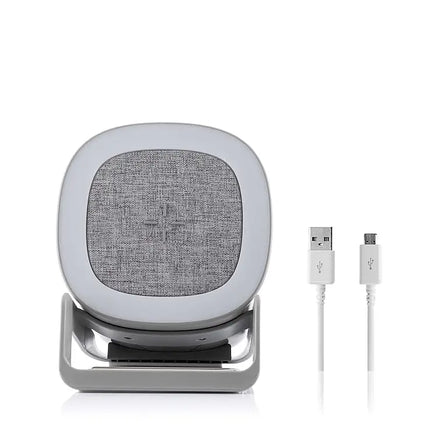 Carregador sem fios com altifalante e luz LED