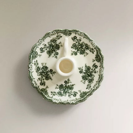 PALMATÓRIA DE LOUÇA COM ESTAMPADO DE FLORES