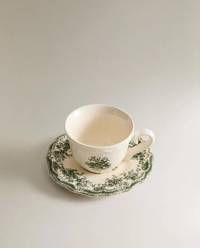 CHÁVENA DE CAFÉ COM PIRES FLORAL