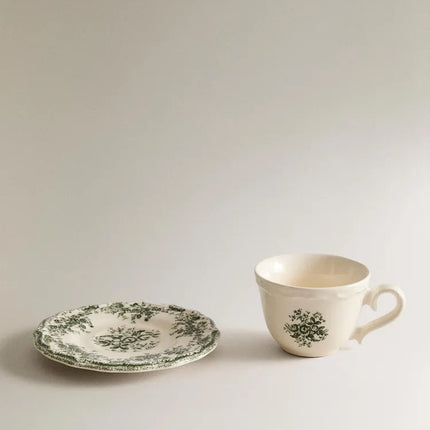 CHÁVENA DE CAFÉ COM PIRES FLORAL