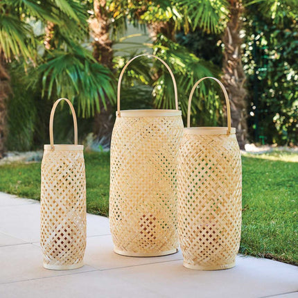 Lanterna natural CROSS em bambu 47cm