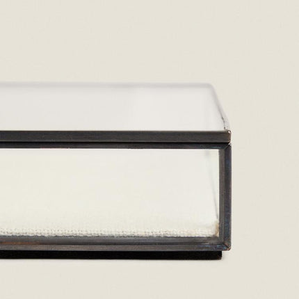 CAIXA PORTA-JOIAS PERFIL METAL PRETO