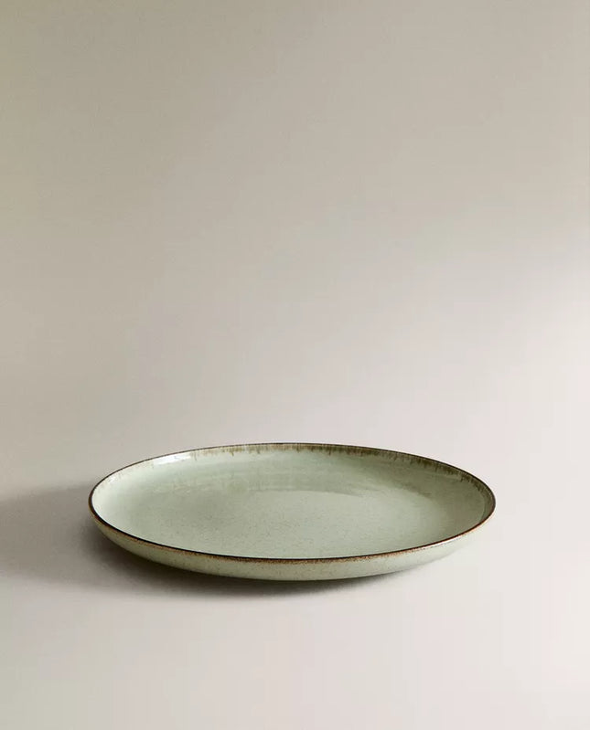 PRATO RASO PORCELANA FIO EFEITO ANTIGO