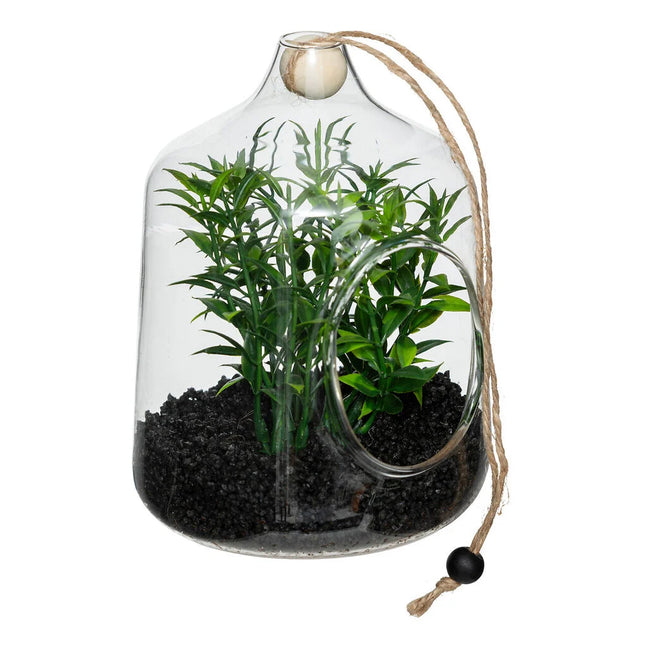 Terrário em vidro com plantas artificiais NALY