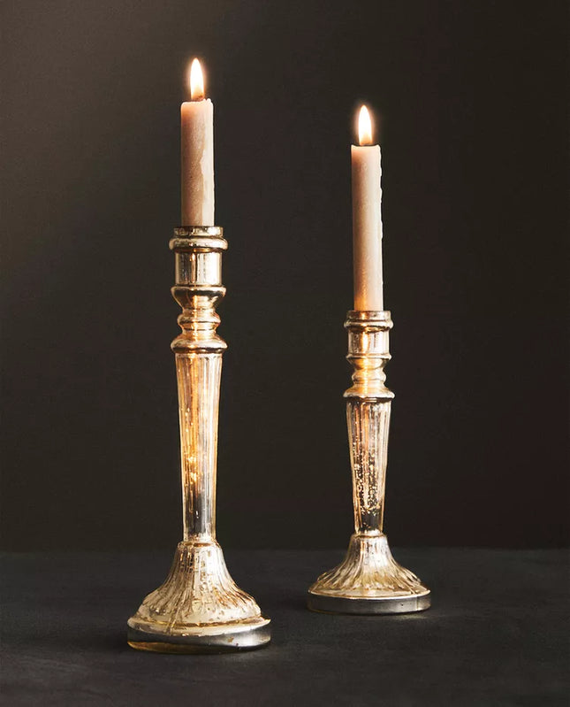 CANDELABRO VIDRO EFEITO ANTIGO NATAL