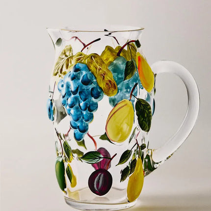 JARRO DE VIDRO COM FRUTAS EM RELEVO