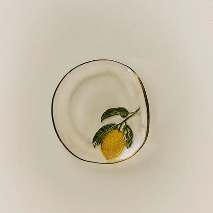 PRATO DE PÃO DE VIDRO COM LIMÃO