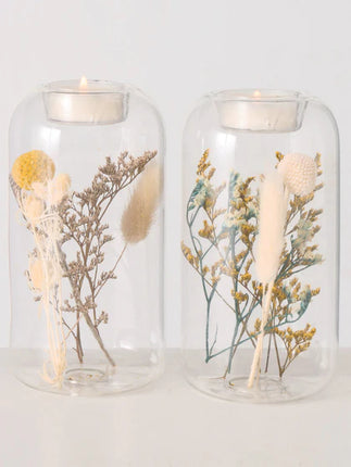 Suportes para velas com flores secas Eleonora, conjunto de 2