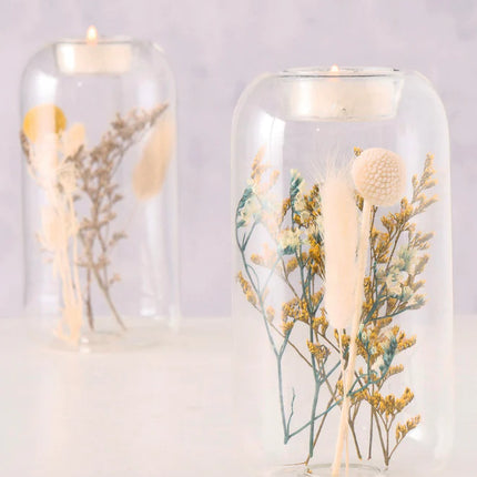 Suportes para velas com flores secas Eleonora, conjunto de 2