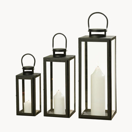 Suporte para velas em vidro Arana, conjunto de 3