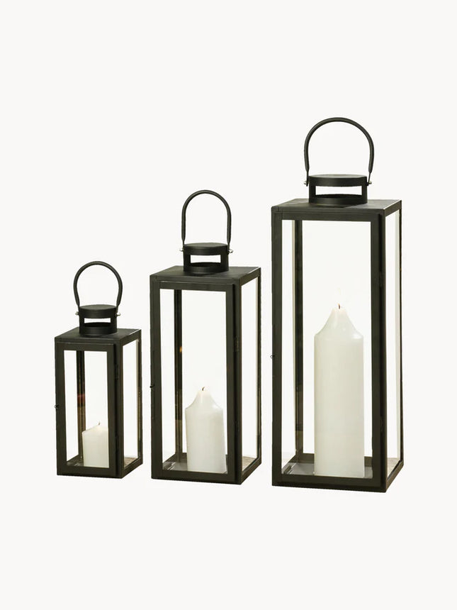 Suporte para velas em vidro Arana, conjunto de 3