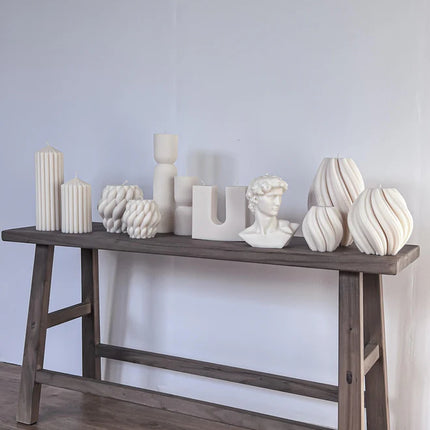 Vela de design artesanal Florence, Alt 11 cm