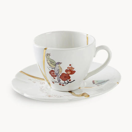 Chávena de café com pires do designer Kintsugi