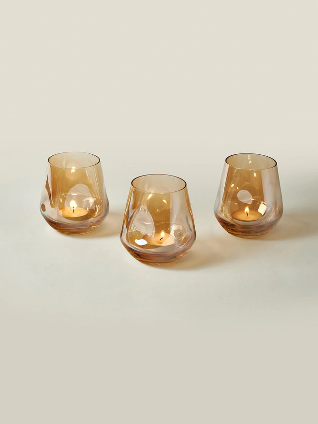 Castiçal artesanal Luster, conjunto de 3