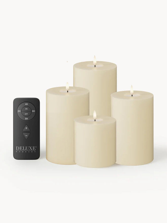 Velas LED artesanais com controlo remoto Real Flame, conjunto de 5