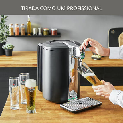 Máquina de Cerveja Krups Beertender Compact VB450E10 para Barril 5 Litros,Temperatura Perfeita e com Luz Indicadora - Preto