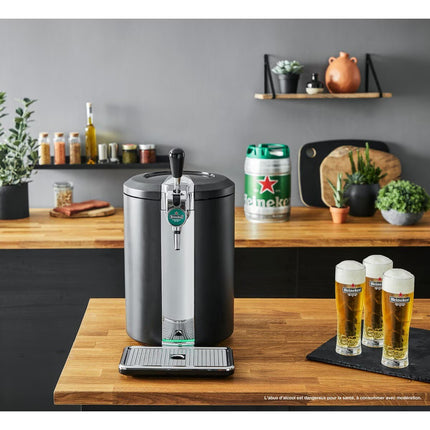 Máquina de Cerveja Krups Beertender Compact VB450E10 para Barril 5 Litros,Temperatura Perfeita e com Luz Indicadora - Preto