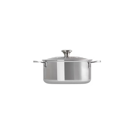 Caçarola baixa com tampa de aço inoxidável signature Le Creuset