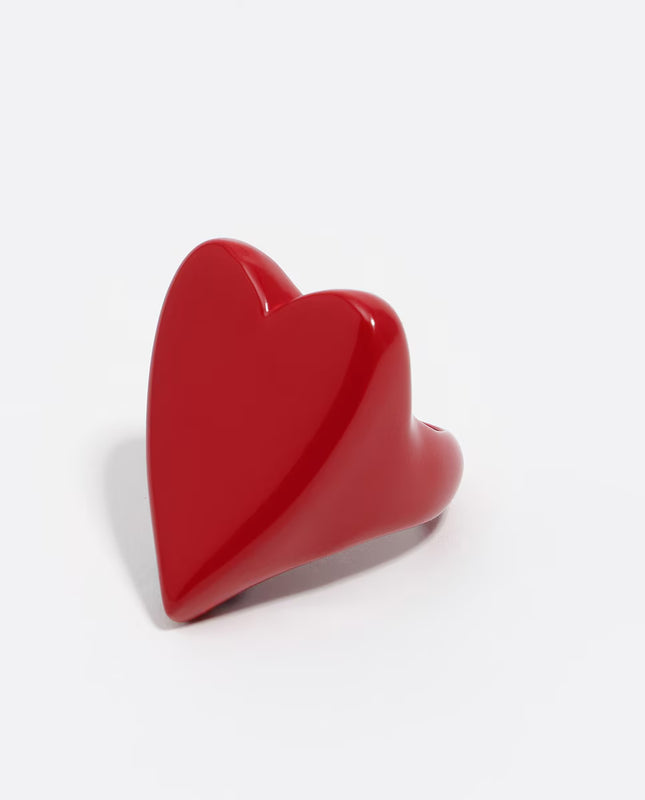 Anel Coração Vermelho