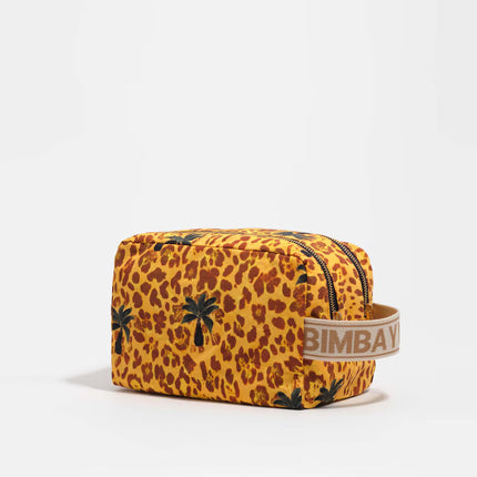 Necessaire Duplo Grande de Nylon Leopard Palms
