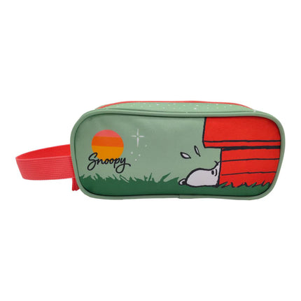Conjunto Compacto 3 Peças Trolley Basico mais Lancheira e Estojo Cilindrico Snoopy CyP Brands - Verde Multicolor