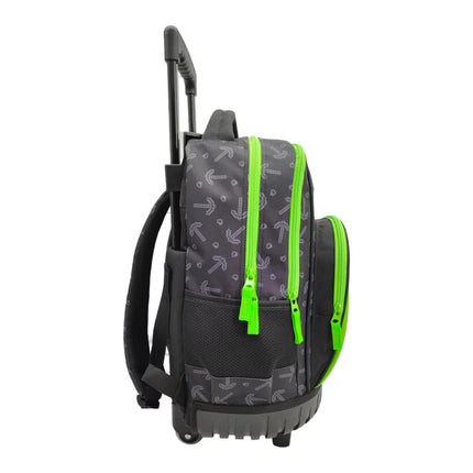 Conjunto Compacto 3 Peças Trolley Basico mais Lancheira e Estojo Cilindrico Minecraft CyP Brands - Verde Multicolor