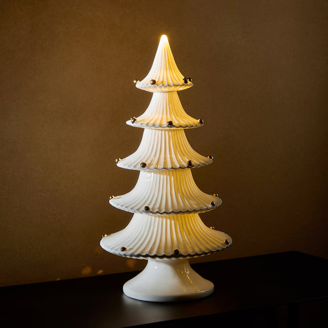 Figura Árvore de Cerâmica com 5 Luzes LED Nata