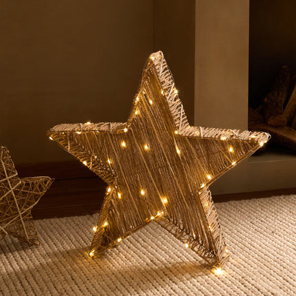 Figura Estrela de Fibra com 60 Luzes LED Natal