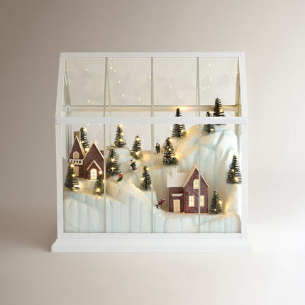 Figura Estufa de Cristal com 47 Luzes LED Natal