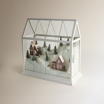 Figura Estufa de Cristal com 47 Luzes LED Natal