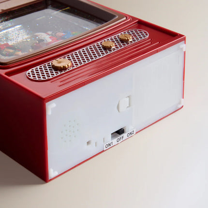 Bola de Neve Televisão com Pai Natal e Elfo com Luz LED