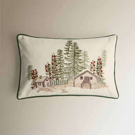 Almofada Decorativa Retangular com Bordado Acey